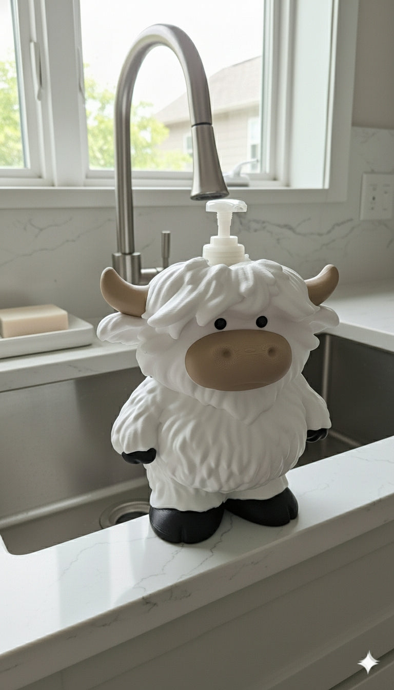 Highland Cow B&BW Soap Holder