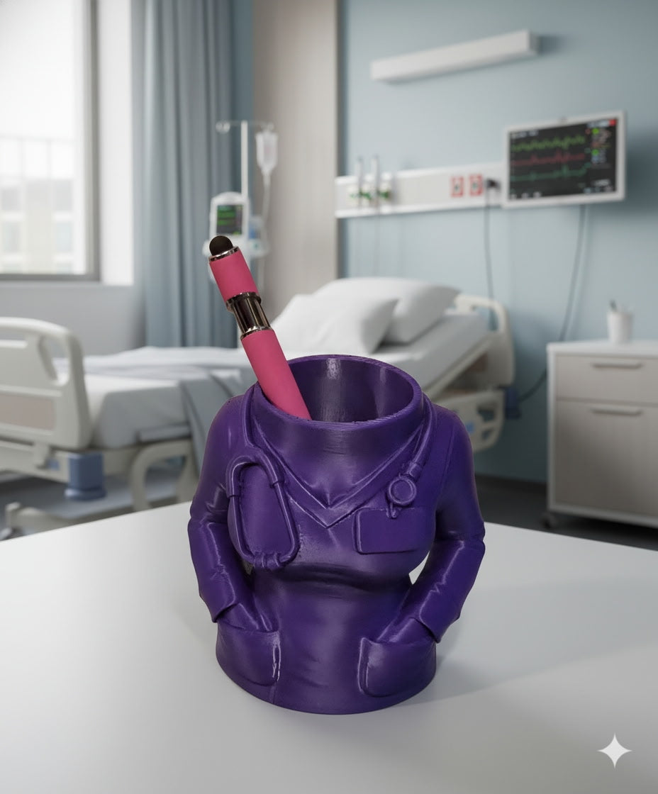 Purple Nurse Pen Holder