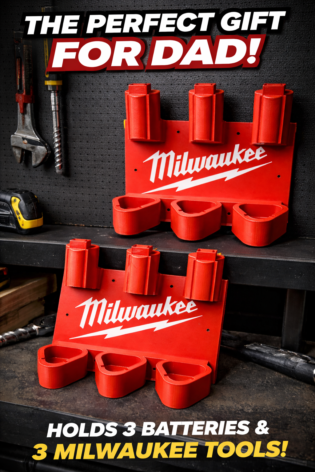 Milwaukee tool Holder made with Pet G filament.
